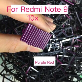 10Pcs Voor Xiaomi Redmi Note 9 Note 9 10X Reader Sim-kaart Lade Houder Slot Adapter Vervanging Deel 10x paars rood