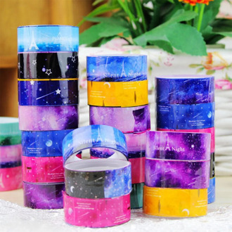 10Pcs Washi Tape Starry Sky Masking Tape Kawaii Washitape Christmas Stickers Stationery Scrapbooking School Tools