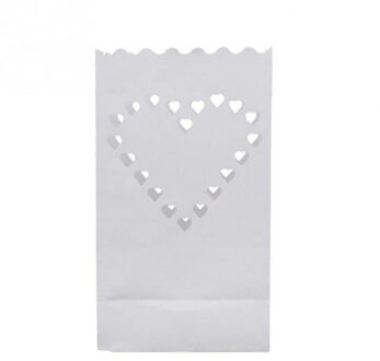 10Pcs Wedding Hart Licht Houder Papieren Lantaarn Kaars Zak Thuis Romantische Bruiloft Decoratie Valentijnsdag Levert Love hart