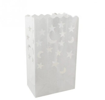 10Pcs Wedding Hart Licht Houder Papieren Lantaarn Kaars Zak Thuis Romantische Bruiloft Decoratie Valentijnsdag Levert ster maan