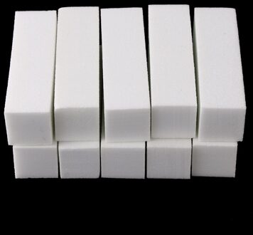 10Pcs White Nail File Block Nail Polijstmachine Schuren Nail Buffer Polijsten Blokken Manicure Gereedschap Nail Art Accessoires Trimmen Kit