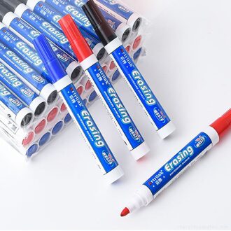 10Pcs Whiteboard Pen Uitwisbare Marker Marker Kantoor Onderwijs Reclame Niet Laat Marks Grote Kop Pen Waterbasis Tekening pen blauw