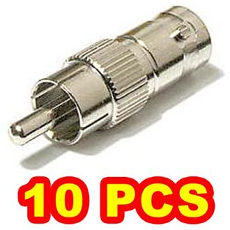 10Pcs X Bnc Female Naar Rca Male Adapter Video Connector Voor Cctv Camera