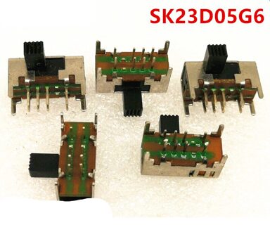 10Pcs x DC 50V 0.5A DP3T 2P3T PCB Mini Horizontale Schuifschakelaar SK23D05-G6 (SK23D08-G6) 8 Pin 3 Posities