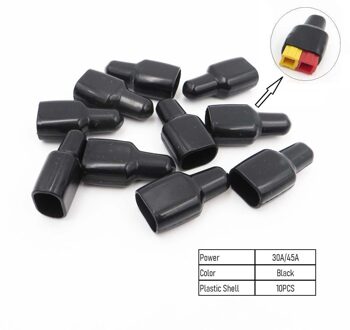 10Pcs X Fr Pvc Cover Vlamvertragende Mouw Voor PP30 PP45 Power Plug Connector Behuizing Solar Caravan Boot Zwart kleur 820003