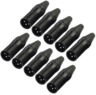 10pcs XLR 3Pin Male Plug Connectors DIY Audio Cable Mic Connectors Solder Plug Mic Adapters for XLR Audio Wire DIY
