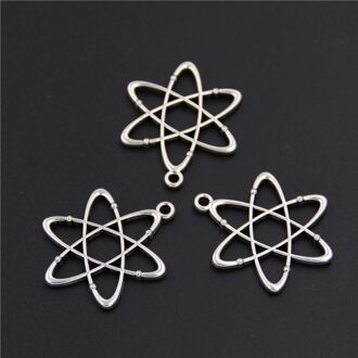 10Pcs Zilver Kleur Zinklegering Geometry Charms Atom Chemie Hangers Voor Sieraden Maken Diy Handgemaakte Craft A1590