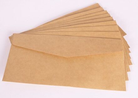 10Pcs Zwart Wit Ambachtelijke Papier Enveloppen Vintage Stijl Lege Mini Envelop Voor Card Scrapbooking Brief Levert bruin 22cm x 11 cm