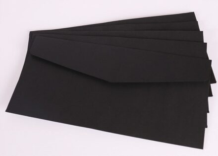 10Pcs Zwart Wit Ambachtelijke Papier Enveloppen Vintage Stijl Lege Mini Envelop Voor Card Scrapbooking Brief Levert zwart 22cm x 11 cm