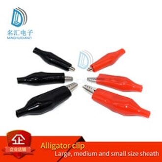 10pcs28MM Metalen Alligator Clip G98 Krokodil Elektrische Clamp Testen Probe Meter Zwart Rood Met Plastic Boot Car Auto Batterij 28MM rood 10stk