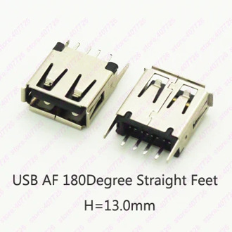10PCSUSB 2.0 jack A Type USB Connector Female Socket Straight Feet 180degree DIP (H=13.0mm)