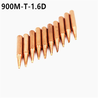 10piece 900M-T-1.6D Diamagnetic copper soldering iron tip Lead-free Solder tip 933.376.907.913.951,898D,852D+ Soldering Station