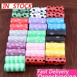 10Roll 150Pcsdog Kak Tas Afval Bag Huisdieren Afval Kak Tas Afbreekbaar Plastic Mand Voor Huisdier Afval Willekeurige Kleur