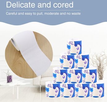 10Rolls Draagbare Sterk Absorberende 3 Lagen Biologisch Afbreekbaar Wc Papier Voor Dagelijks Gebruik Mix Houtpulp Huidvriendelijke Thuis keuken