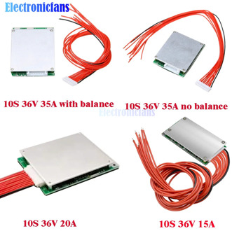 10S 36V 15A 20A 35A Lithium Batteries Power Protection Boards Li-ion Lipolymer Battery BMS PCB with Balance for Ebike Escooter