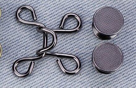 10Set Afneembare Universele Vaste Knop Haak En Bar Fastener Jeans Broek Rok Pent Taille Passen Extender Decoratieve Knoppen geweer