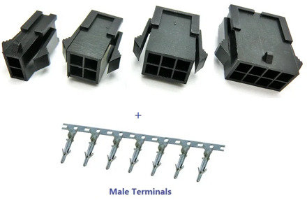 10sets 3.0mm Micro-Fit 3.0 Connector Plug Housing 2 Pin 4 6 8 10 12 14 16 18 20 22 24 P Panel Mount Ears + Terminal Molex 43020