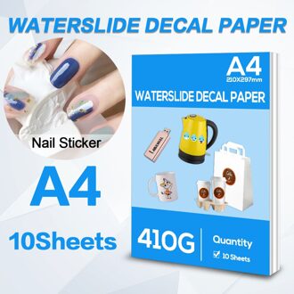 10Sheets Inkjet Water Slide Decal Transfer Papier A4 Waterglijbaan Decalpapier Voor Inkjet Printer Transparant Afdrukken Papier Diy Cup
