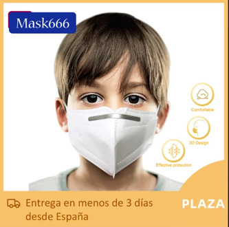 10u/20u/50u Mask ffp2 child of 4 layers splash with shipping from Spain mask666