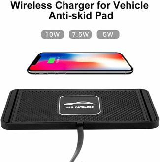 10W 2in1 Non-slip Silicone Mat Car Dashboard Holder Stand Fast Charging Qi Wireless Charger Dock Station Pad for iPhone Samsung