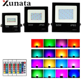 10W 30W 50W Rgb Led Schijnwerper Spotlight Tuin Beveiliging Licht Waterdichte Ac 220V Reflector Projector Lamp met Afstandsbediening