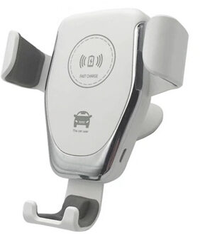 10W Auto Draadloze Oplader Voor Iphone 11 Pro X Xs Max Samsung S10 S9 Note 8 Xiaomi Snelle Draadloze opladen Auto Stand Telefoon Houder wit