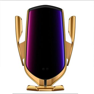 10W Automatische Spannen Auto Draadloze Oplader Voor Iphone 11 12 Xs Huawei Lg Infrarood Inductie Qi Snelle Draadloze Oplader auto geel