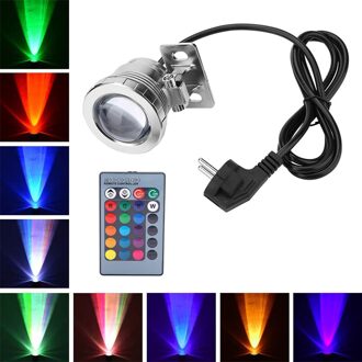 10W Led Onderwater Licht Rgb Multicolor Waterdichte Onderwater Verlichting Led Landschap Fontein Vijver Lamp Spotlight Onderwater Lamp EU zilver