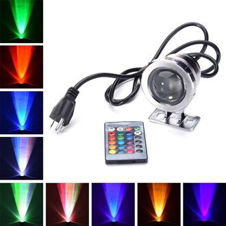 10W Led Onderwater Licht Rgb Multicolor Waterdichte Onderwater Verlichting Led Landschap Fontein Vijver Lamp Spotlight Onderwater Lamp US zilver