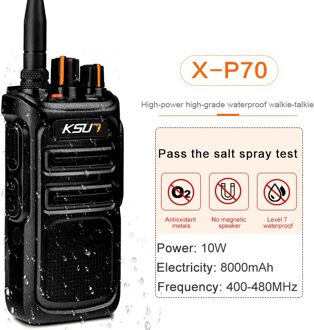 10W Walkie Talkie Uhf Radio Handheld Walkie-Talkie Radio Zender Woki Toki Scanner Radio Walkietalkie IP67 X-P70
