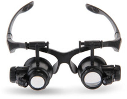 10X 15X 20X 25X Led Verlichting Glazen Vergrootglas Juwelier Horlogereparatie Bril Optische Lens Vergrootglas Loupe Gereedschap Met 2 Led