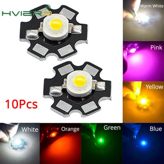 10X 1W High Power LED White /Warm White chip Beads Lamp Chip For DIY Light with 20mm Star PCB Platine Heatsink Interior Lighting