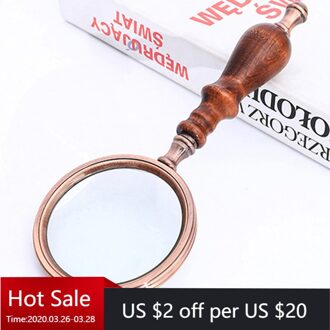 10X 75Mm Retro Handheld Vergrootglas Houten Handvat Vintage Vergrootglas Draagbare Handvat Vergrootglas Eye Loep Glas Voor Lezen
