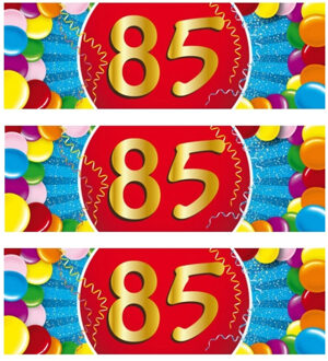 10x 85 Jaar leeftijd stickers verjaardag versiering - Feeststickers Multikleur