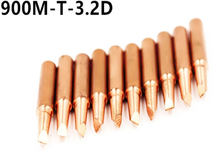 10X 900M-T-3.2D Diamagnetic copper soldering iron tip Lead-free Solder tip 933.376.907.913.951,898D,852D+ Soldering Station