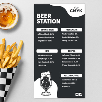10x bedrukte ongevouwen menukaarten - snel en voordelig menukaarten drukken (10 st) drukken