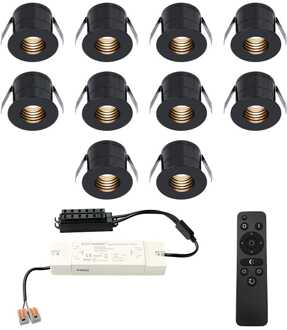 10x Betty - Mini LED spotjes 12V IP44 Dimbaar via Zwart