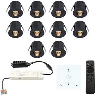 10x Betty - Mini LED spotjes 12V IP44 Dimbaar via Zwart