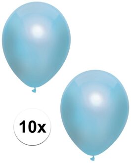 10x Blauwe metallic heliumballonnen 30 cm - Ballonnen