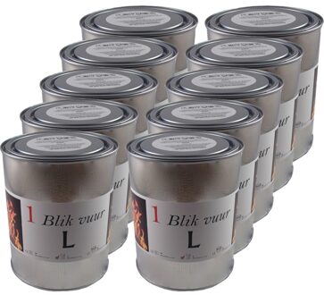 10x blik vuur tuinfakkel - 11 x 13 cm - 5-8 branduren - verlichting in blik - tuinkaars