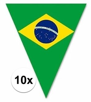 10x Braziliaanse vlaggenlijn voor buiten 5 m