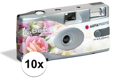 10x Bruiloft wegwerp cameras met flitser voor 27 kleuren fotos Multi