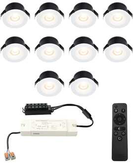 10x Cadiz - Mini LED spotjes 12V IP44 Dimbaar via Wit