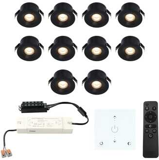 10x Cadiz - Mini LED spotjes 12V IP44 Dimbaar via Zwart
