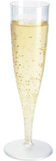 10x Champagne/prosecco glazen transparant - Champagneglazen