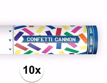 10x Confetti kanon mix kleuren pakket 20 cm - Confetti Multikleur