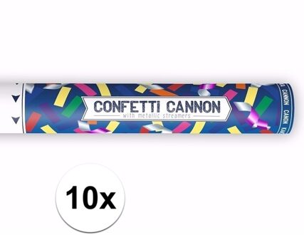 10x Confetti knaller metallic kleuren 40 cm