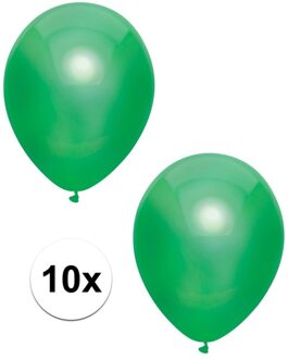 10x Donkergroene metallic ballonnen 30 cm - Ballonnen