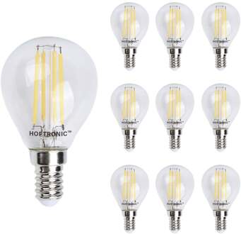 10x E14 LED Filament - 4 Watt 470 lumen - 2700K warm wit licht - kleine fitting - Vervangt 40 Watt - P45 vorm