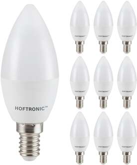 10x E14 LED Lamp - 2,9 Watt 250 lumen - 6500K daglicht wit licht - Kleine fitting - Vervangt 35 Watt - C37 kaarslamp